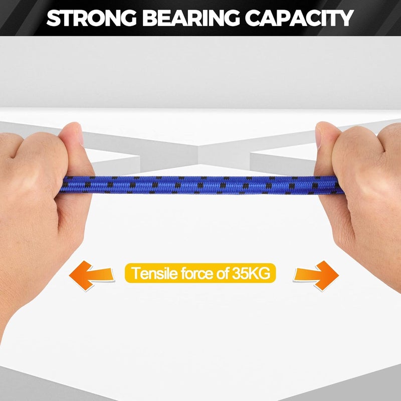 Veppak -Bungee Cords with Hooks, 16 Pack Elastic Bungee Straps Includes 40",32", 24", 16",Heavy Duty Outdoor Bungie Straps to Packing for Camping, Tent, Storing Packages, Fastening Items - Image 4